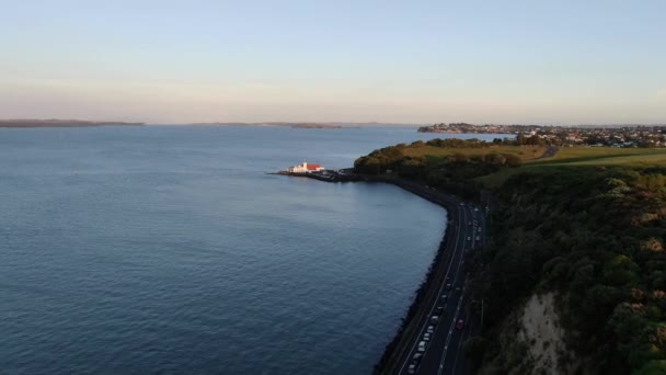 Viaduct Harbour Auckland Nova Zelândia Dezembro 2019 Judges Bay Okahu — Vídeo de Stock