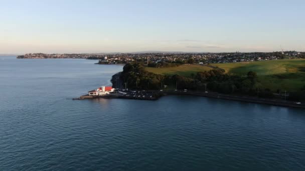 Viaduct Harbour Auckland Nueva Zelanda Diciembre 2019 Judges Bay Okahu — Vídeos de Stock