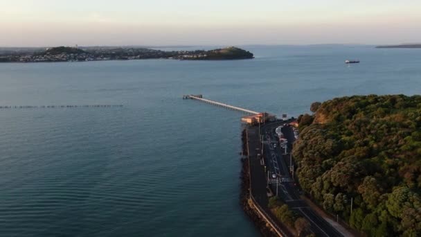 Viadukt Harbour Auckland Nový Zéland Prosince 2019 Judges Bay Okahu — Stock video