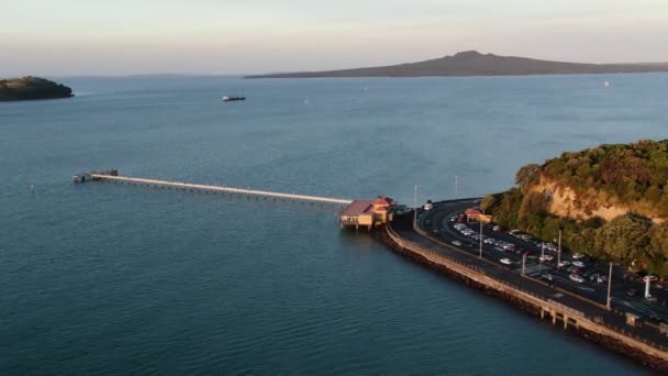 Port Wiaduktu Auckland Nowa Zelandia Grudzień 2019 Zatoka Sędziów Zatoka — Wideo stockowe
