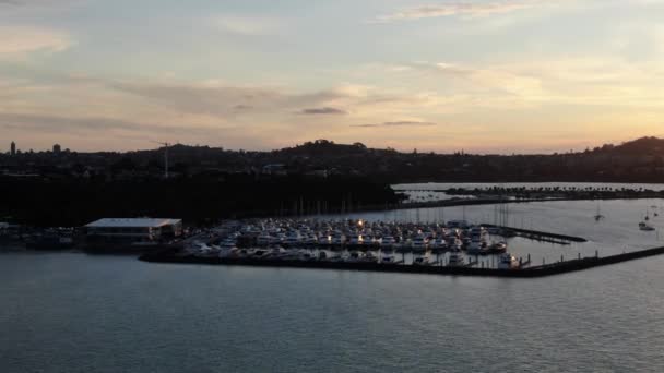 Viaduct Harbour Auckland Nueva Zelanda Diciembre 2019 Judges Bay Okahu — Vídeos de Stock