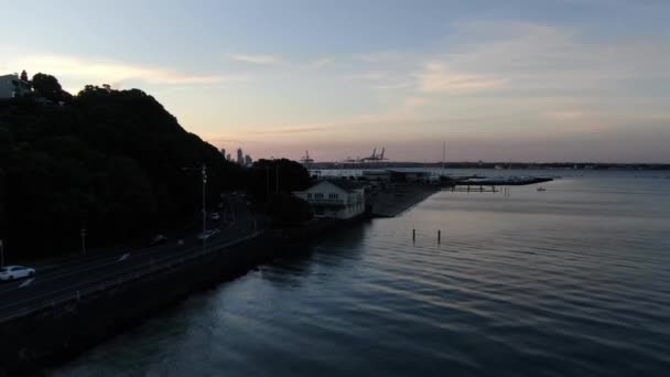 Viaduct Harbour Auckland Nya Zeeland December 2019 Judges Bay Okahu — Stockvideo