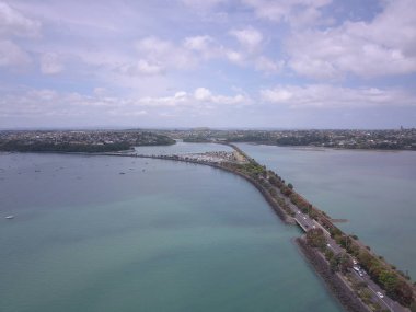 Viyadük Limanı, Auckland / Yeni Zelanda - 29 Aralık 2019: Viyaduct Limanı, Prenses Rıhtımı, marina Körfezi, Wynyard, St Marys Körfezi ve Westhaven, Yeni Zelanda 'nın tamamı