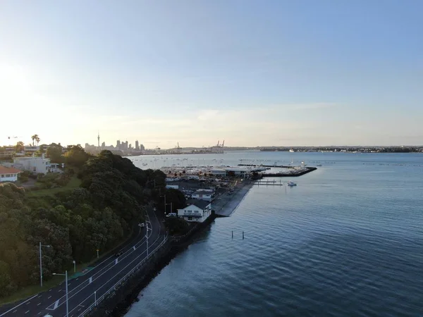 Viaduct Harbour Auckland New Zealand December 2019 Judges Bay Okahu — Stock Photo, Image