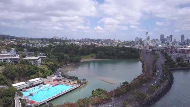 Viaduct Harbour Auckland Nova Zelândia Dezembro 2019 Bela Cena Torno — Vídeo de Stock