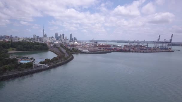 Viaduct Harbour Auckland Zéland 2019 December Viaduct Kikötő Princess Wharf — Stock videók