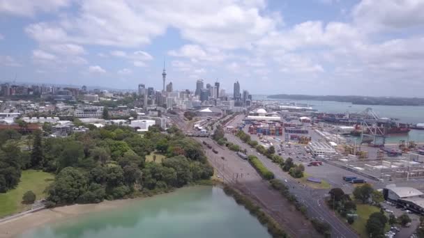 Viaduct Harbour Auckland Nova Zelândia Dezembro 2019 Bela Cena Torno — Vídeo de Stock