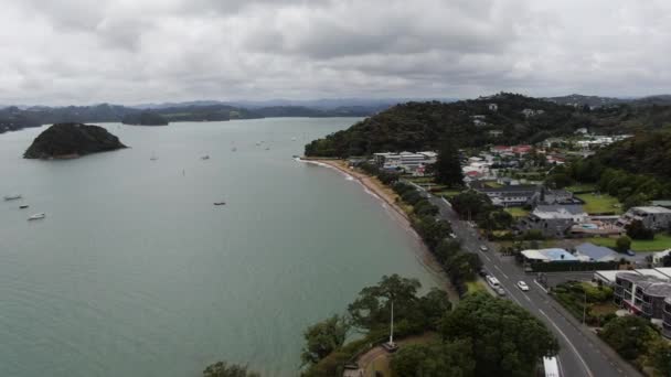 Paihia Baía Das Ilhas Nova Zelândia Dezembro 2019 Scenic Seaside — Vídeo de Stock