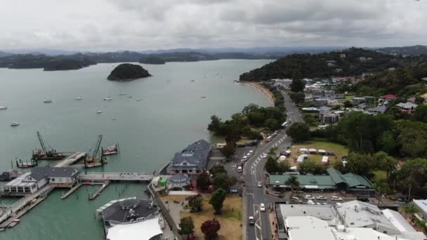 Paihia Baía Das Ilhas Nova Zelândia Dezembro 2019 Scenic Seaside — Vídeo de Stock