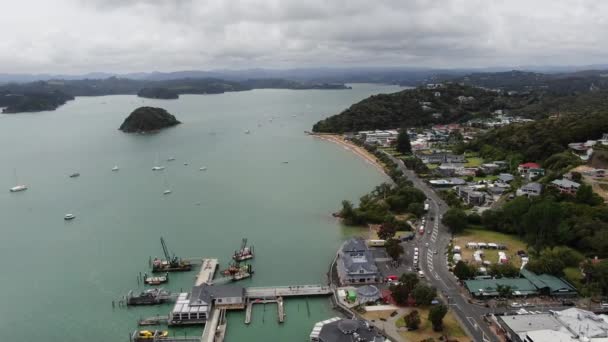 Paihia Bay Islands New Zealand Грудня 2019 Scenic Seaside Village — стокове відео