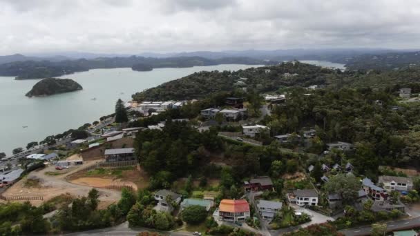 Paihia Bucht Der Inseln Neuseeland Dezember 2019 Das Malerische Küstendorf — Stockvideo