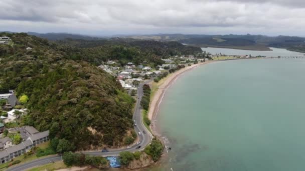 Паихиа Залив Островов Новая Зеландия Декабря 2019 Года Живописная Деревня — стоковое видео