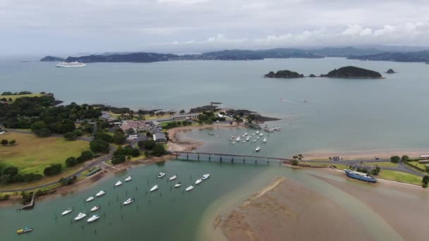 Paihia Bahía Las Islas Nueva Zelanda Diciembre 2019 Pueblo Costero — Vídeos de Stock