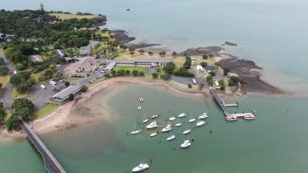 Paihia Bahía Las Islas Nueva Zelanda Diciembre 2019 Pueblo Costero — Vídeo de stock