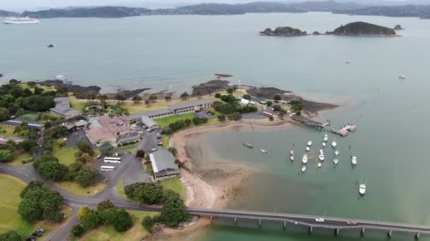 Paihia Bucht Der Inseln Neuseeland Dezember 2019 Das Malerische Küstendorf — Stockvideo