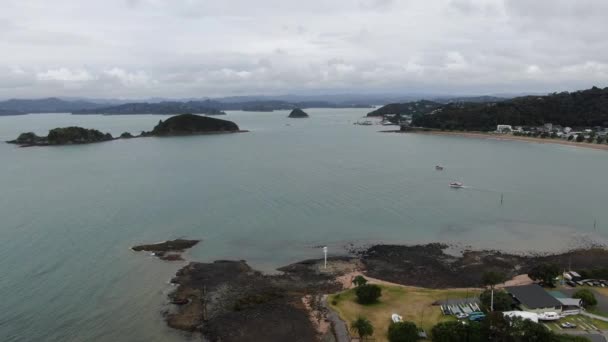 巴伊亚州 岛屿湾 新西兰 2019年12月30日 岛屿湾的风景海滨村 — 图库视频影像