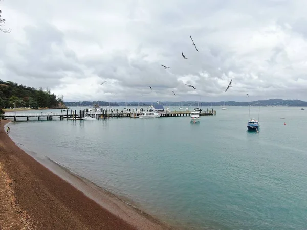 ラッセル島の湾 ニュージーランド 2019年12月30日 島々の湾でのラッセル島の風景と平和的な海辺の村 — ストック写真