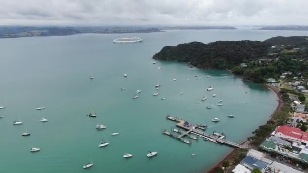 Russell Bay Islands New Zealand December 2019 Scenic Peaceful Seaside — 비디오