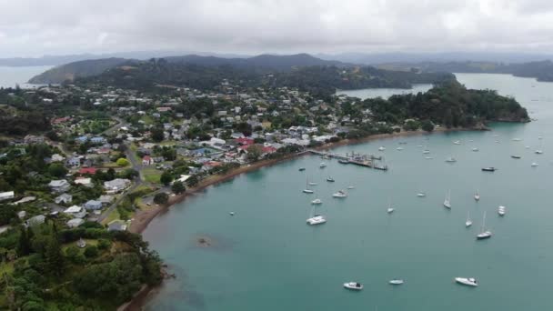 Russell Bay Islands Nova Zelândia Dezembro 2019 Scenic Peaceful Seaside — Vídeo de Stock