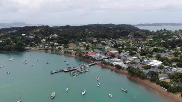 拉塞尔 墨西哥湾 新西兰 2019年12月30日 拉塞尔湾风景与和平海滨村 — 图库视频影像