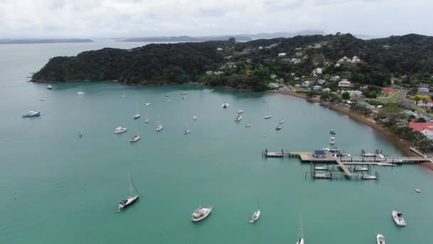 拉塞尔 墨西哥湾 新西兰 2019年12月30日 拉塞尔湾风景与和平海滨村 — 图库视频影像