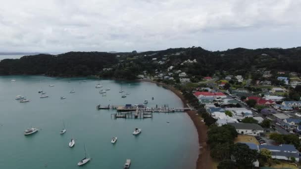 Рассел Залив Островов Новая Зеландия Декабря 2019 Года Живописная Мирная — стоковое видео