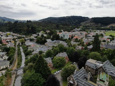 Dunedin, Otago / Yeni Zelanda - 29 Aralık 2019: Dunedin şehri Yeni Zelanda ve kırsal alanlarının Görkemli Sahil Manzarası