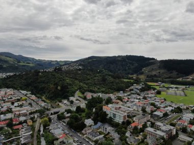 Dunedin, Otago / Yeni Zelanda - 29 Aralık 2019: Dunedin şehri Yeni Zelanda ve kırsal alanlarının Görkemli Sahil Manzarası