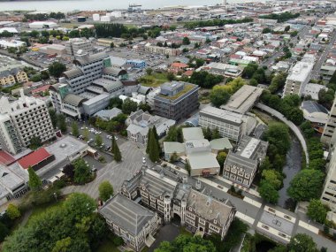 Dunedin, Otago / Yeni Zelanda - 29 Aralık 2019: Dunedin şehri Yeni Zelanda ve kırsal alanlarının Görkemli Sahil Manzarası