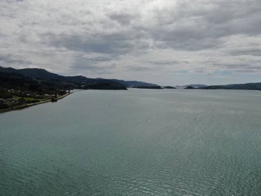 Dunedin, Otago / Yeni Zelanda - 29 Aralık 2019: Dunedin şehri Yeni Zelanda ve kırsal alanlarının Görkemli Sahil Manzarası