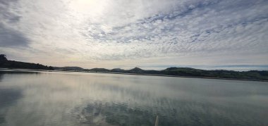 Dunedin, Otago / Yeni Zelanda - 29 Aralık 2019: Dunedin şehri Yeni Zelanda ve kırsal alanlarının Görkemli Sahil Manzarası