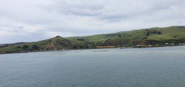 Dunedin, Otago / Yeni Zelanda - 29 Aralık 2019: Dunedin şehri Yeni Zelanda ve kırsal alanlarının Görkemli Sahil Manzarası