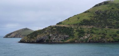 Dunedin, Otago / Yeni Zelanda - 29 Aralık 2019: Dunedin şehri Yeni Zelanda ve kırsal alanlarının Görkemli Sahil Manzarası