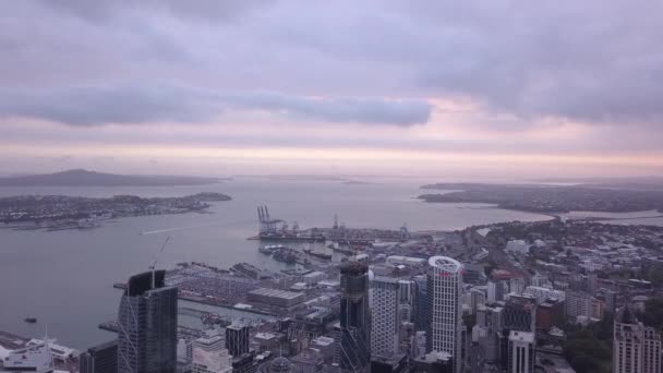 Viadukt Harbour Auckland New Zealand Dezember 2019 Das Symbolträchtige Hochhaus — Stockvideo