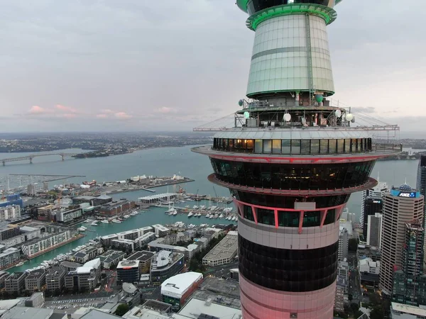 Viaduct Harbour Auckland Nieuw Zeeland December 2019 Het Iconische Skytower — Stockfoto