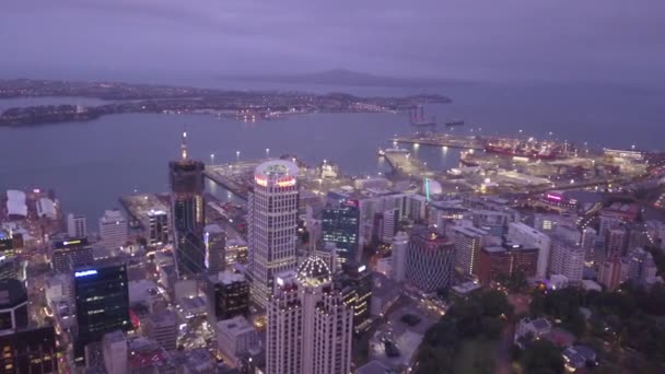 Viadukt Harbour Auckland New Zealand Dezember 2019 Das Symbolträchtige Hochhaus — Stockvideo