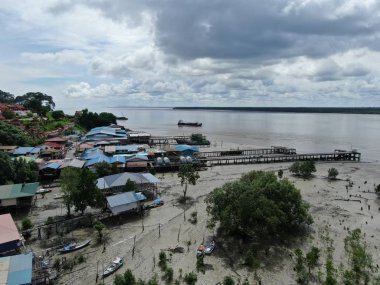 Kuching, Sarawak / Malezya - 12 Ocak 2020: Sarawak Bako Ulusal Parkı, Borneo Adası, Malezya
