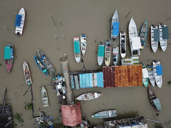 Kuching Sarawak Malezya Daki Bir Liman Veya Rıhtımdaki Bir Grup — Stok fotoğraf