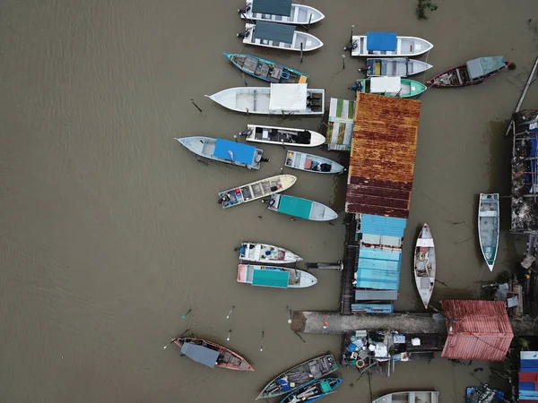 Kuching Sarawak Malezya Daki Bir Liman Veya Rıhtımdaki Bir Grup — Stok fotoğraf