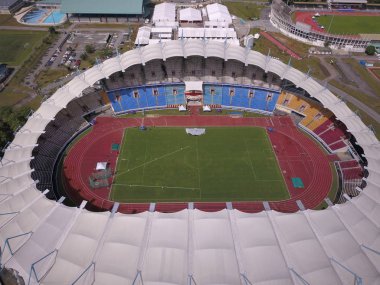 Kuching, Sarawak / Malezya - Aralık 12019: Tüm ulusal açık hava spor ve etkinliklerinin yer aldığı Açık Saray Stadyumu