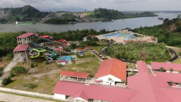 Semariang Sarawak Maleisië Februari 2020 Borneo Semariang Waterpark Area — Stockvideo