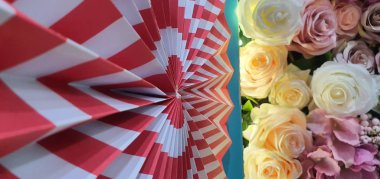 Kuching, Sarawak / Malezya - 2 Şubat 2020: Sevgililer Günü Çiçekleri ve Dekorasyonları