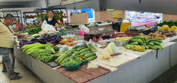 Kuching Sarawak Μαλαισία Φεβρουαρίου 2020 Υγρή Αγορά Stutong Πολλούς Πάγκους — Φωτογραφία Αρχείου