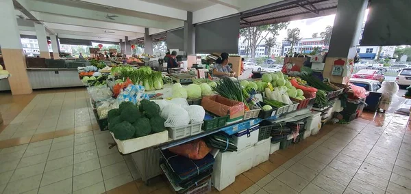Kuching Sarawak Malaysia Febbraio 2020 Stutong Wet Market Con Molte — Foto Stock