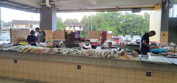 Kuching Sarawak Malaysia February 2020 Stutong Wet Market Lot Stalls — Stock Photo, Image