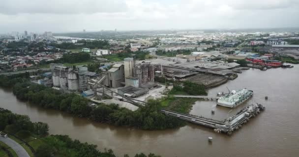 Kuching Sarawak Malasia Febrero 2020 Planta Fábrica Industrial Cemento Cms — Vídeo de stock