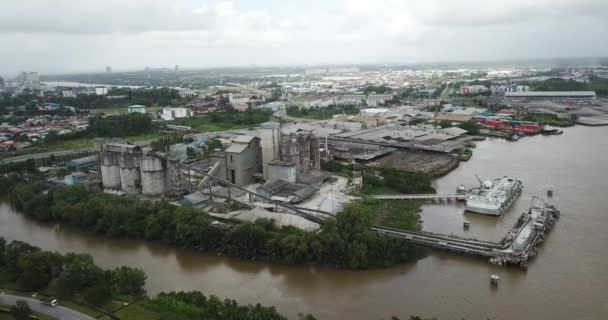 Kuching Sarawak Malaysia February 2020 Cms Cement Industrial Plant Factory — стокове відео