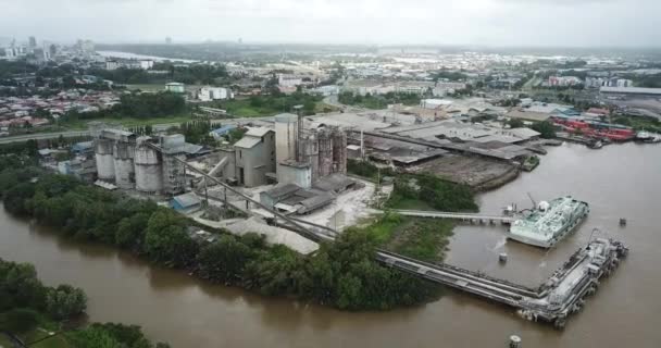 Kuching Sarawak Malaysia February 2020 Cms Cement Industrial Plant Factory — 图库视频影像