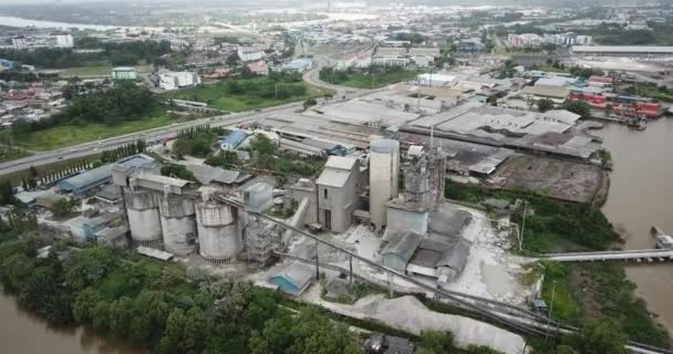 Kuching Sarawak Malaysia February 2020 Cms Cement Industrial Plant Factory — Stockvideo