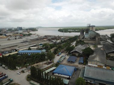 Kuching, Sarawak / Malaysia - February 21, 2020: The CMS Cement Industrial Plant and Factory at the Muara Tabuan area
